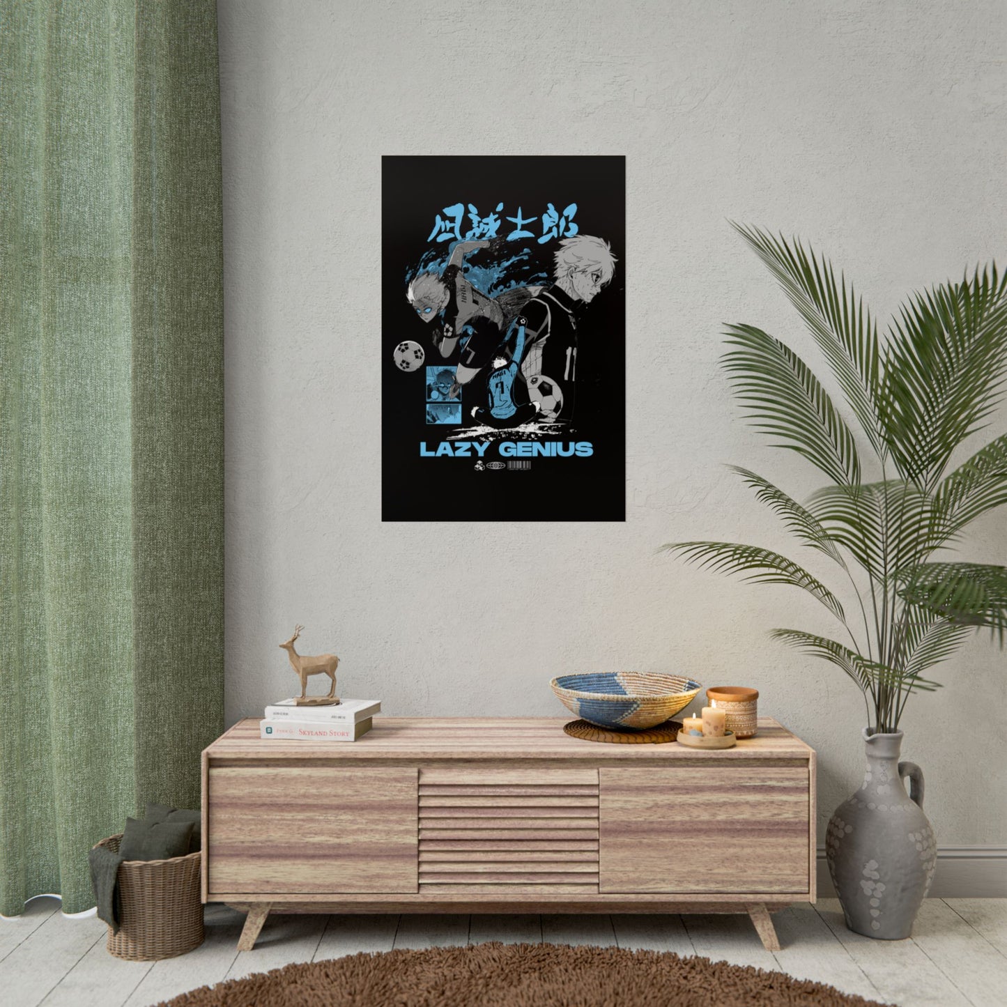 Seishiro Nagi "Lazy Genius" Soccer Wall Art Poster | Anime-Inspired Rolled Poster for Sports Lovers