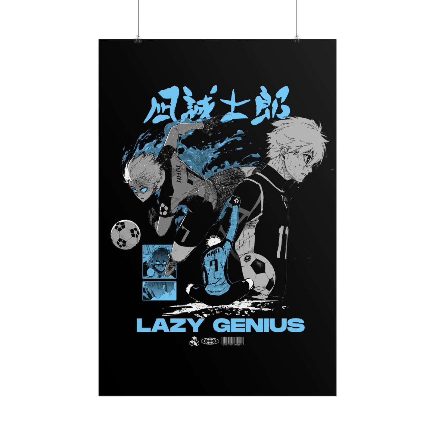 Seishiro Nagi "Lazy Genius" Soccer Wall Art Poster | Anime-Inspired Rolled Poster for Sports Lovers