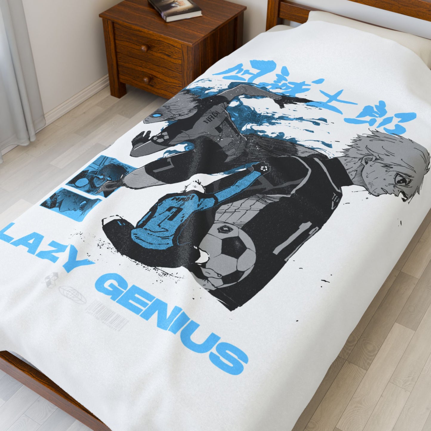 Seishiro Nagi "Lazy Genius Soccer" Velveteen Plush Blanket