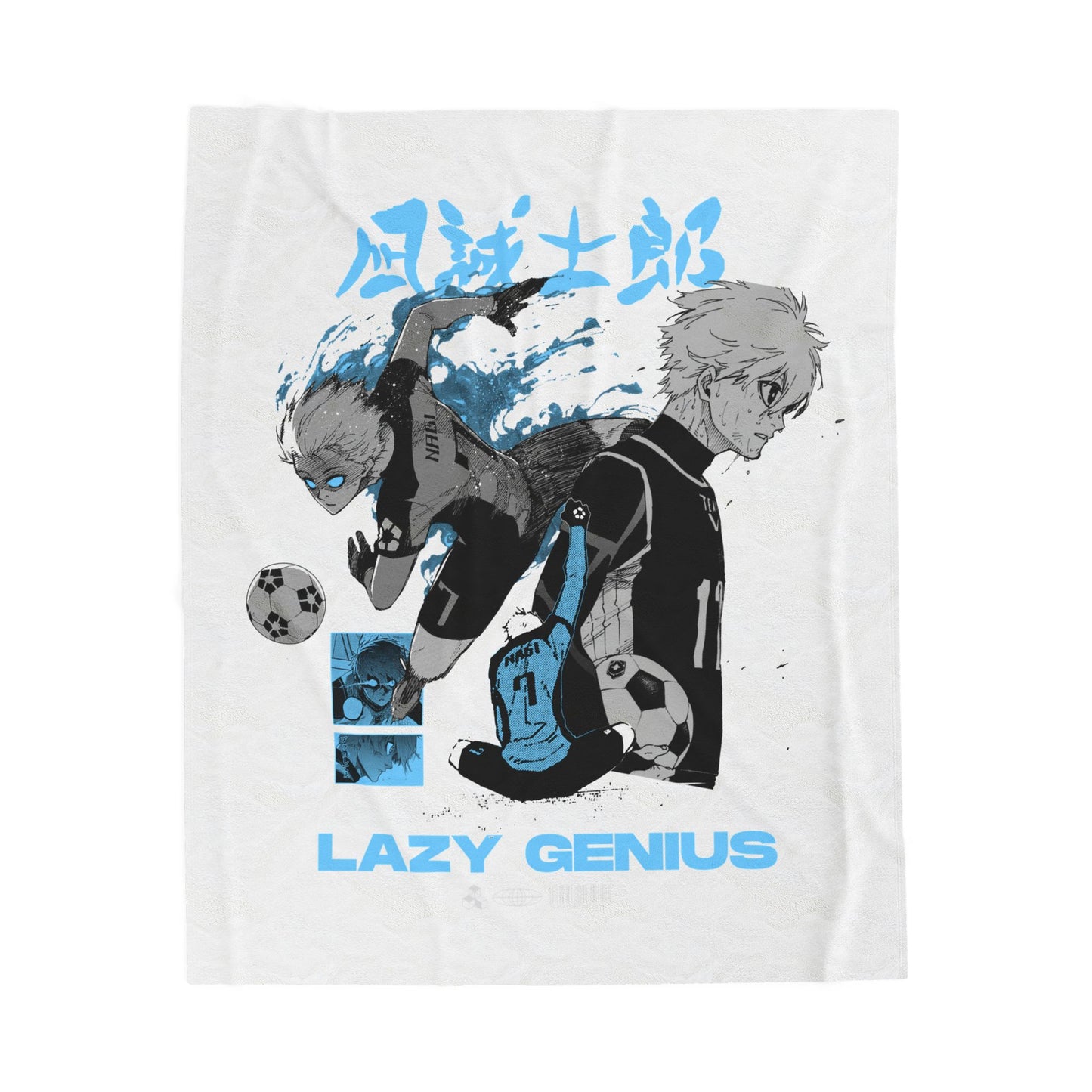 Seishiro Nagi "Lazy Genius Soccer" Velveteen Plush Blanket