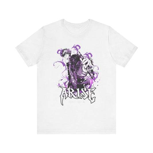 Sung Jin Woo Unisex Short Sleeve Tee - 'Arise' Graphic Design for Anime Fans