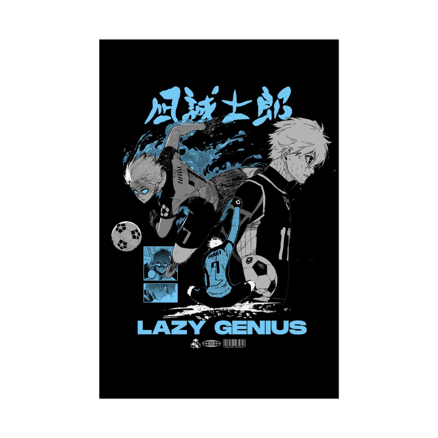 Seishiro Nagi "Lazy Genius" Soccer Wall Art Poster | Anime-Inspired Rolled Poster for Sports Lovers